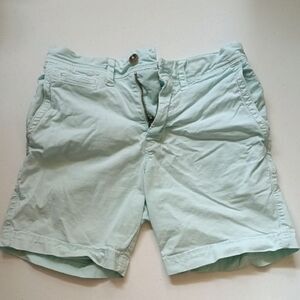 American Eagle Slim Extreme Flex Aqua Green Cotton Shorts